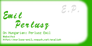 emil perlusz business card